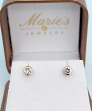 Load image into Gallery viewer, .38 Carat Bezel Set Diamond Studs - 14K Yellow Gold