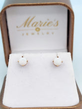 Load image into Gallery viewer, Round Opal Stud Earrings - 14K Rose Gold
