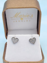 Load image into Gallery viewer, Pave CZ Heart Stud - Sterling Silver