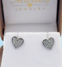 Load image into Gallery viewer, Pave CZ Heart Stud - Sterling Silver