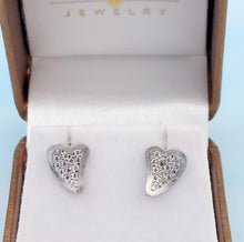 Load image into Gallery viewer, Pave CZ Heart Stud with Matte Finish - Sterling Silver