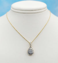 Load image into Gallery viewer, Pear Diamond Drop Estate Necklace - 10K Yellow Gold