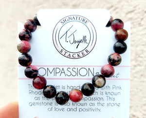 "Compassion" Pink Rhodonite Stacker - TJazelle