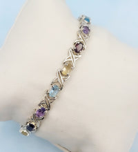 Load image into Gallery viewer, Multi Color CZ XO Bracelet - 925 Sterling Silver