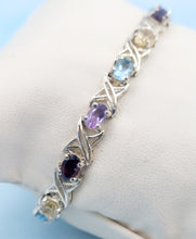 Load image into Gallery viewer, Multi Color CZ XO Bracelet - 925 Sterling Silver