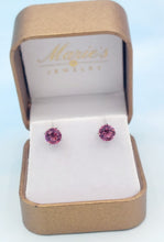 Load image into Gallery viewer, Pink Topaz Stud Earrings - Sterling Silver
