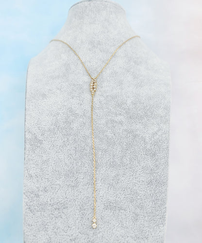 Diamond Lariat Necklace - 14K Yellow Gold