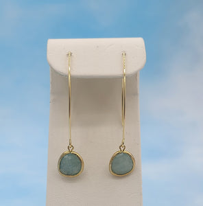 Blue Jade & Gold - Gemstone Threader Earring LIMITED EDITION