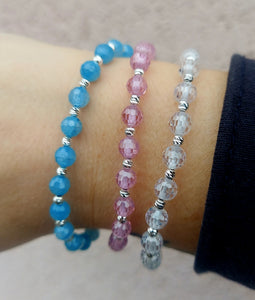 Pink CZ Crystal Mindfulness Bracelet - TJazelle