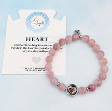 Load image into Gallery viewer, Heart Rose Gold Precious Symbols Bracelet on Madagascar Quartz  - TJazelle