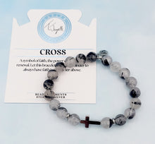 Load image into Gallery viewer, Cross on Rutilated Quartz Precious Symbols Bracelet - TJazelle