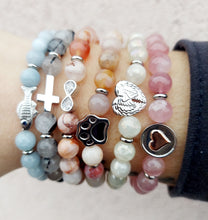 Load image into Gallery viewer, Infinity Sakura Agate Precious Symbols Bracelet - TJazelle