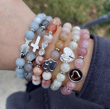 Load image into Gallery viewer, "Paw Print" on Australian Agate Precious Symbols Bracelet - TJazelle *Retired*