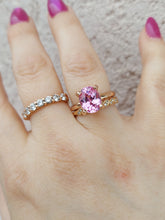 Load image into Gallery viewer, Oval Pink Topaz Ring - 10K Rose Gold
