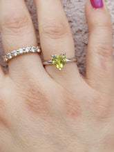 Load image into Gallery viewer, Yellow CZ Heart Ring - 10K White Gold