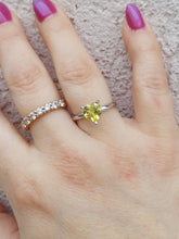 Load image into Gallery viewer, Yellow CZ Heart Ring - 10K White Gold