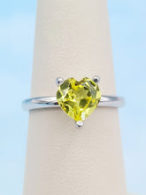 Load image into Gallery viewer, Yellow CZ Heart Ring - 10K White Gold