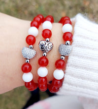 Load image into Gallery viewer, Pave Heart &amp; Red Marie&#39;s Exclusive Bracelet - TJazelle