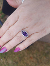 Load image into Gallery viewer, Amethyst and Diamond East to West Ring - 14K White Gold