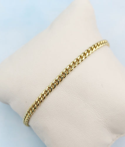 Cuban Chain Anklet - 14K Yellow Gold