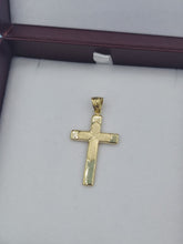 Load image into Gallery viewer, Polished &amp; Satin Cross - 14K Yellow Gold