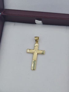 Polished & Satin Cross - 14K Yellow Gold