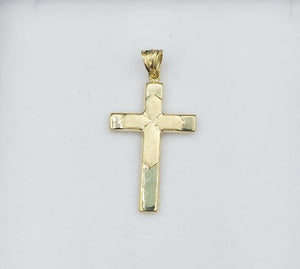 Polished & Satin Cross - 14K Yellow Gold