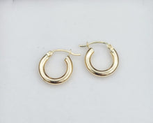 Load image into Gallery viewer, Small Polished Hoop Earrings - 14K Yellow Gold