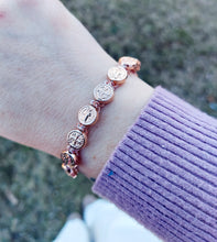 Load image into Gallery viewer, Benedictine Blessing Bracelet - Rose Gold Medals