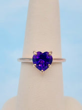 Load image into Gallery viewer, Amethyst Heart Ring - 10K Rose Gold