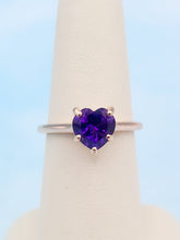 Load image into Gallery viewer, Amethyst Heart Ring - 10K Rose Gold