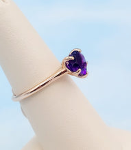 Load image into Gallery viewer, Amethyst Heart Ring - 10K Rose Gold
