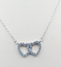 Load image into Gallery viewer, Double Interlocking Heart Necklace - Sterling Silver