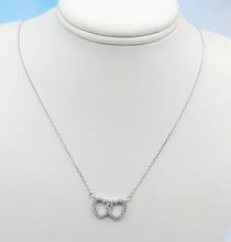 Load image into Gallery viewer, Double Interlocking Heart Necklace - Sterling Silver