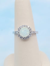 Load image into Gallery viewer, Opal &amp; Cubic Zirconia Ring- Sterling Silver