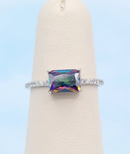Load image into Gallery viewer, Mystic Topaz Emerald Cut Ring - Sterling Silver