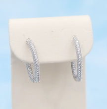 Load image into Gallery viewer, Pave CZ Hoops with Safety Lock