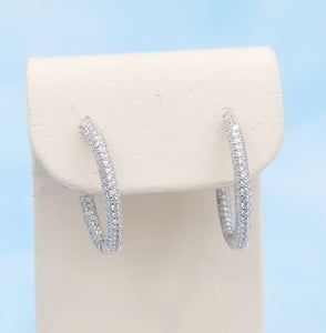 Pave CZ Hoops with Safety Lock