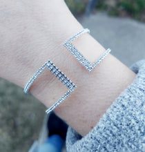Load image into Gallery viewer, Flex Fancy Bangle Bracelet with Rhinestones