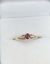 Load image into Gallery viewer, Ruby and Diamond Ring - 14K Yellow Gold - Estate