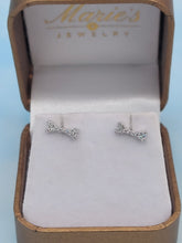 Load image into Gallery viewer, Clear CZ Dog Bone Studs