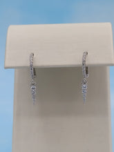 Load image into Gallery viewer, CZ Huggie with Dagger - Sterling Silver