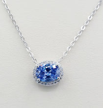 Load image into Gallery viewer, Tanzanite CZ Stone Necklace - Sterling Silver