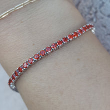 Load image into Gallery viewer, Orange CZ Tennis Bracelet - Sterling Silver