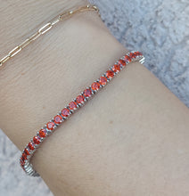 Load image into Gallery viewer, Orange CZ Tennis Bracelet - Sterling Silver