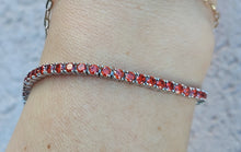 Load image into Gallery viewer, Orange CZ Tennis Bracelet - Sterling Silver