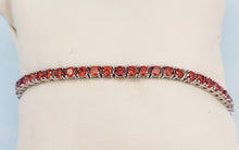 Load image into Gallery viewer, Orange CZ Tennis Bracelet - Sterling Silver