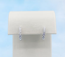 Load image into Gallery viewer, Petite CZ Hinged Hoop Earrings- Sterling Silver
