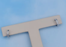 Load image into Gallery viewer, Tiny CZ Huggie Hoop Earrings - Sterling Silver