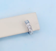 Load image into Gallery viewer, Tiny CZ Huggie Hoop Earrings - Sterling Silver